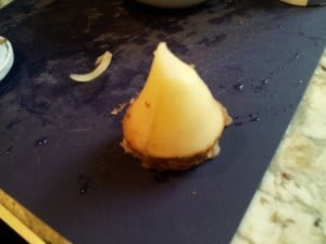 In the end of testing the potato I was left with a weird shaped piece of potato.