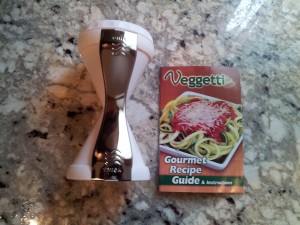 This is the veggetti, safety holder, instructions, and "gourmet" recipe book.