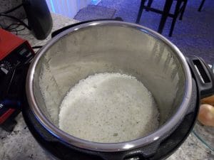 cooked rice inside instant pot