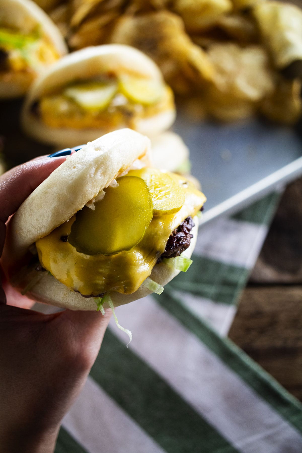 This is an image of our big mac bao buns up close.