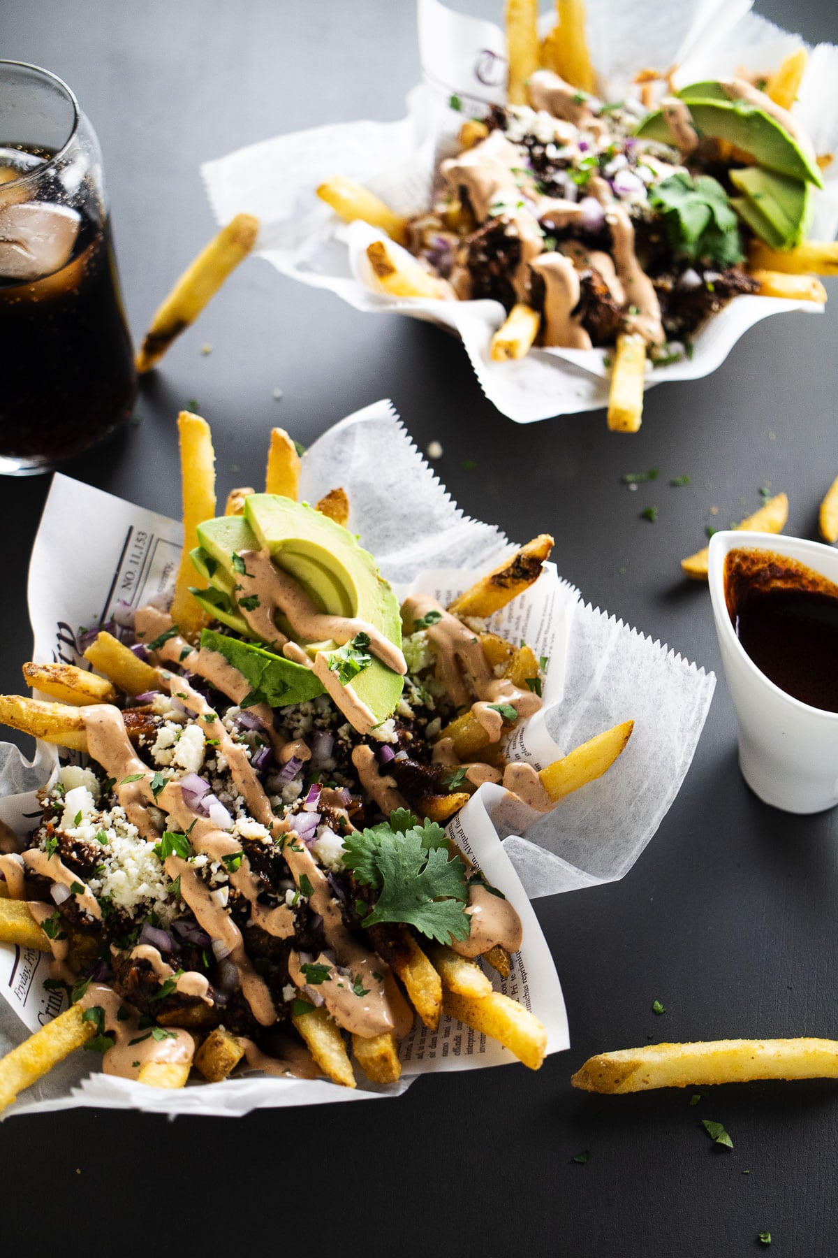 Pictured here is our birria fries recipe.