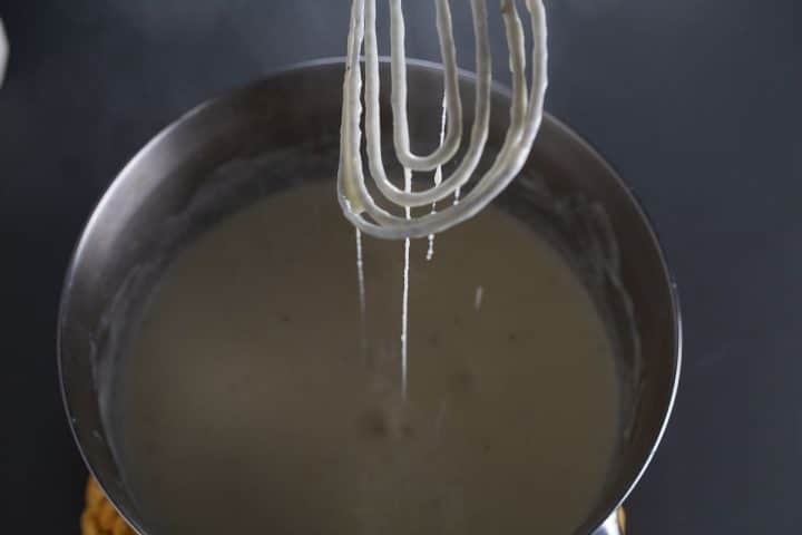 Cheese sauce for jalapeno popper mac and cheese.