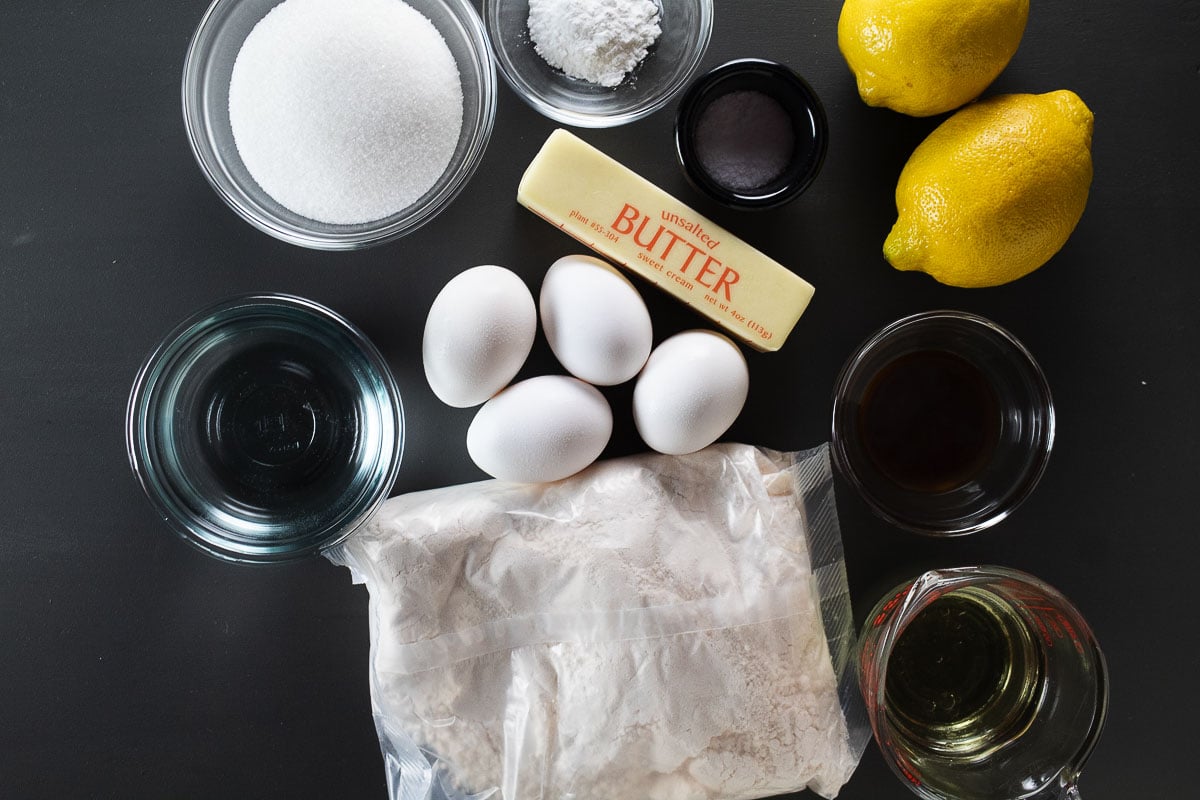 These are all of the ingredients you need to make our lemon meringue pie cupcakes.