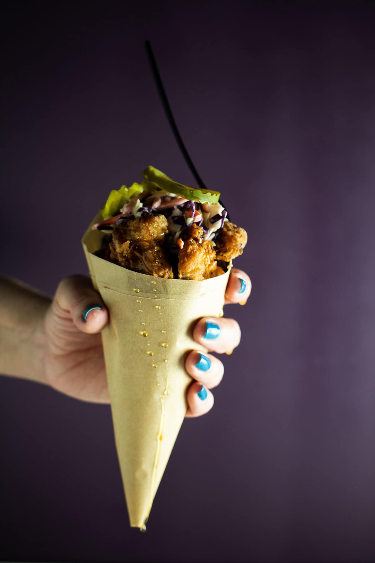 Hot honey popcorn chicken.