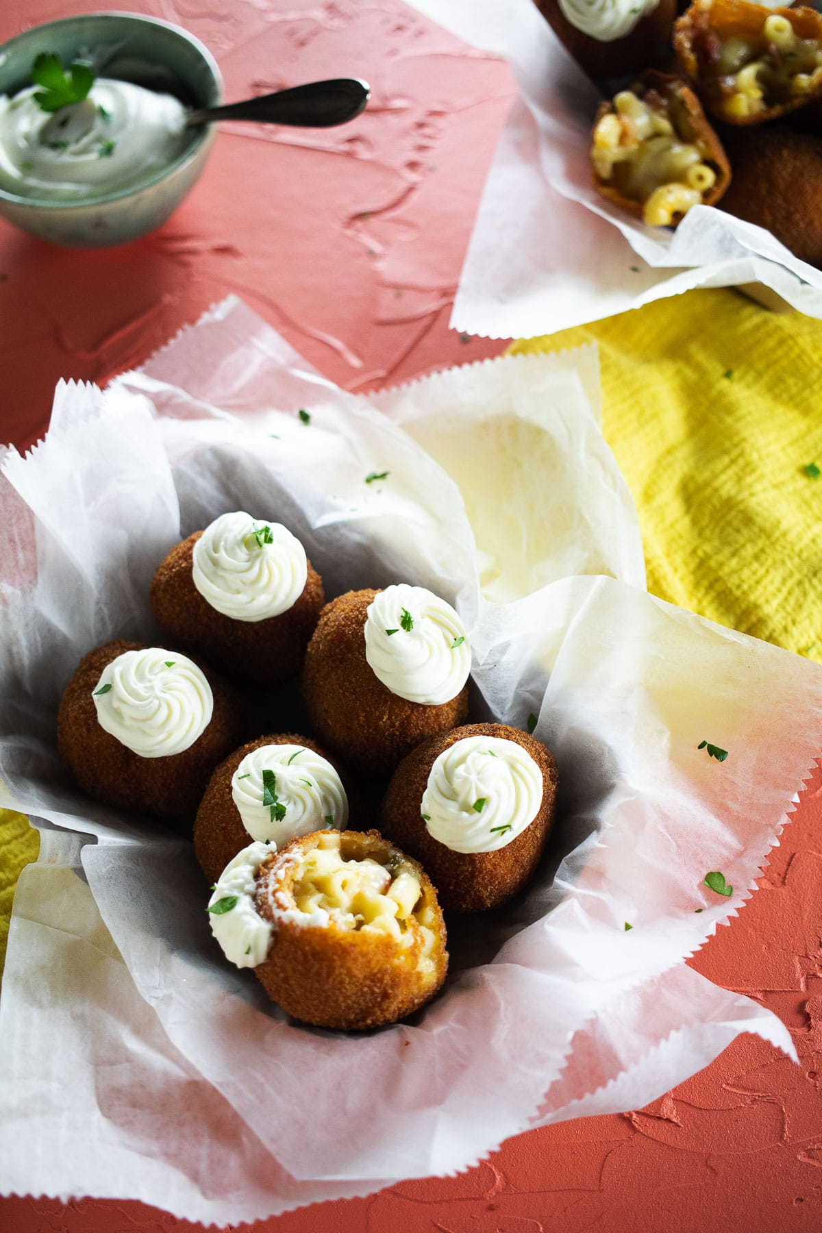 Jalapeno popper mac and cheese bites.