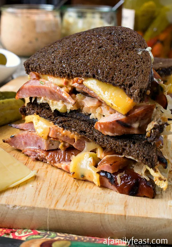 A Family Feast's Kielbasa Reuben sandwich.