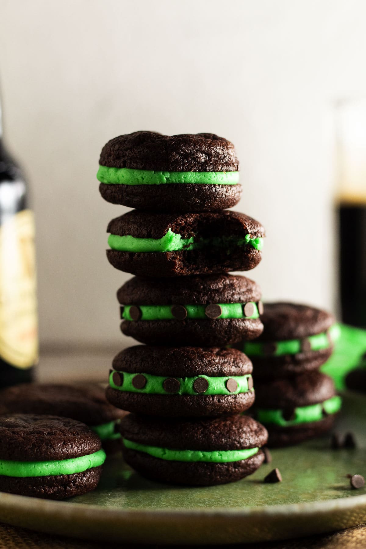 Guinness Shamrock cookie sandwiches image.