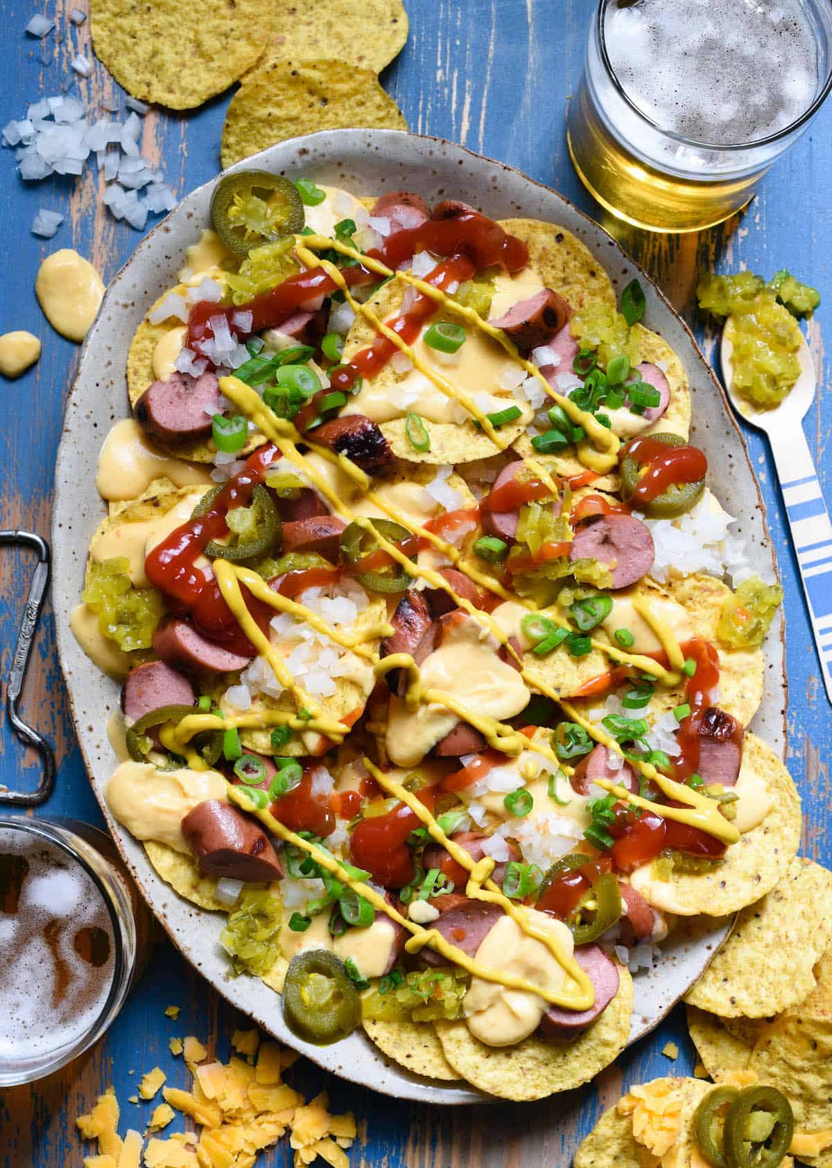 Hot Dog Nachos from Foxes Love Lemons.