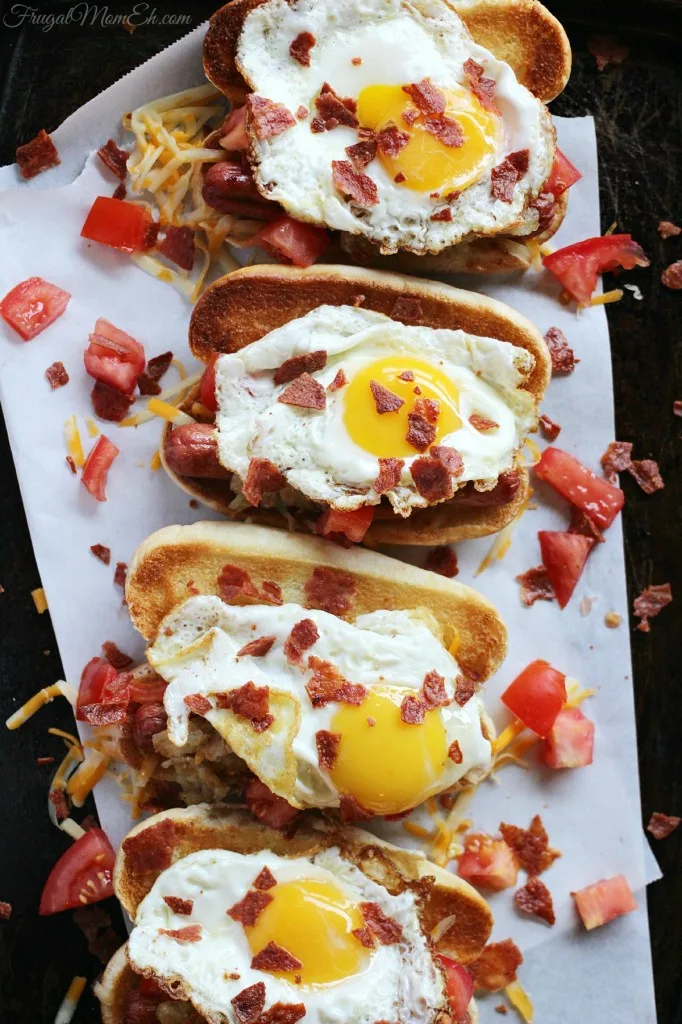 The Ultimate Breakfast Hot Dog from the Frugal Mom Eh.