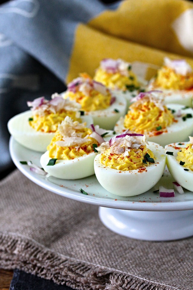 Smoked trout deviled eggs from Karen's Kitchen Revival.