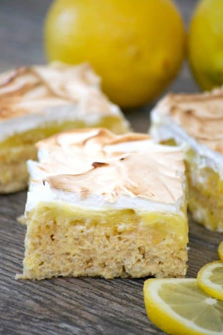 Lemon meringue Rice Krispie treats from 365 Days of Baking.