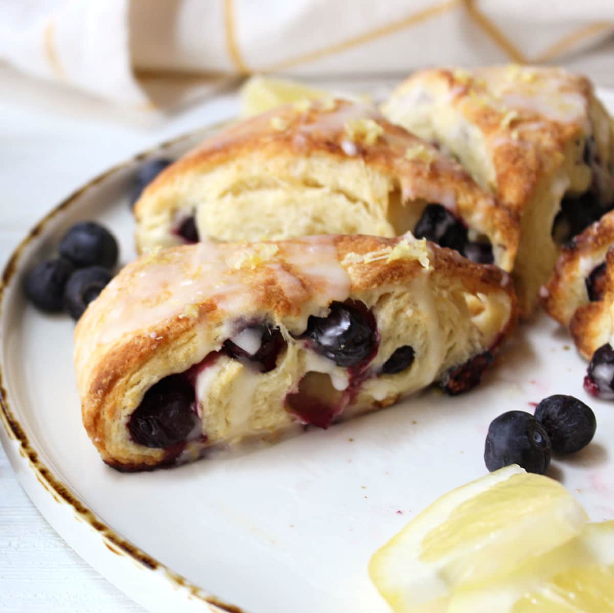 Blueberry lemon scones from One Hot Oven.