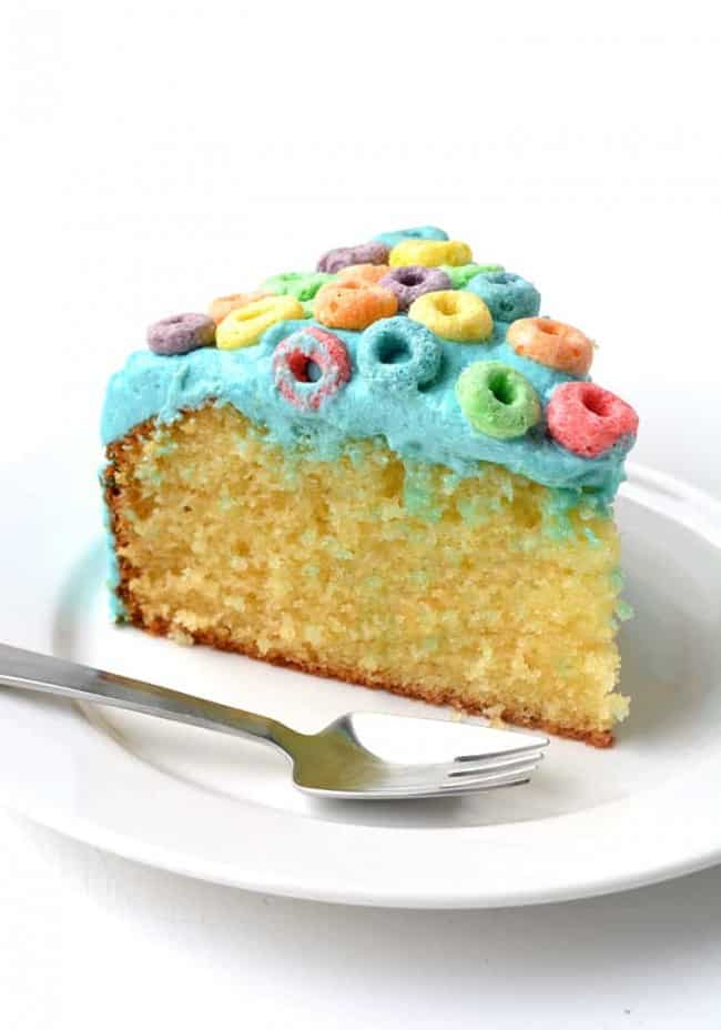 Froot Loops cereal milk cake from Sweetest Menu.