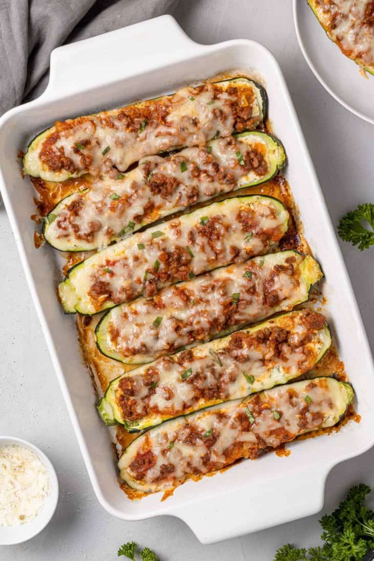 Lasagna zucchini boats from Rachel Cooks.