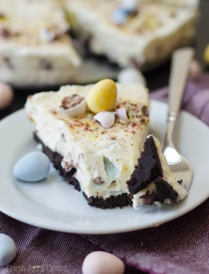 No bake Cadbury egg pie from Fresh April Flours.