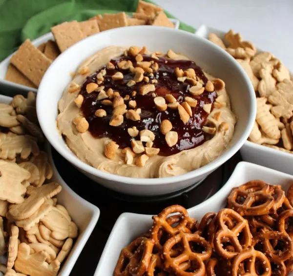 Mimi's peanut butter and jelly dip from Cooking with Carlee.