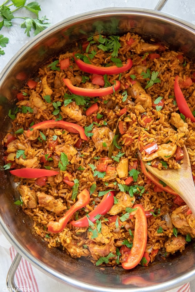 West African one pot chicken and rice from Not Enough Cinnamon.