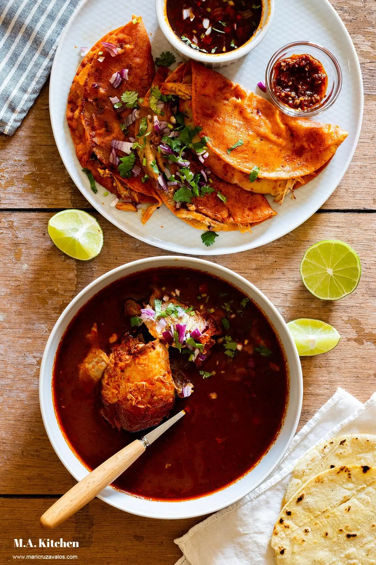 Chicken birria tacos from Maricruz Avalos.