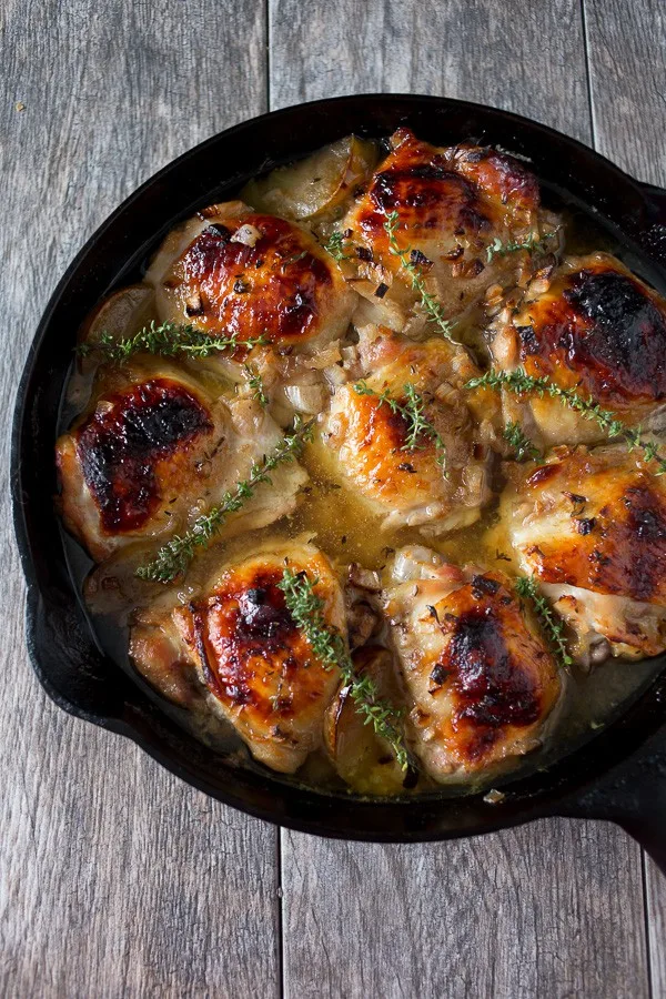 Maple ginger chicken thighs from Nutmeg Nanny.