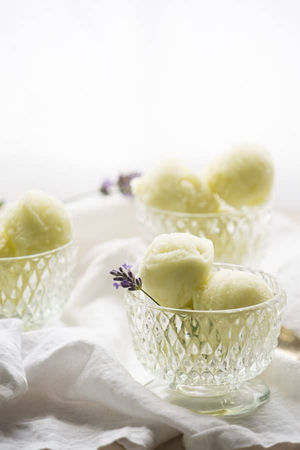 Honeydew lavender sorbet from Hunger Thirst Play.