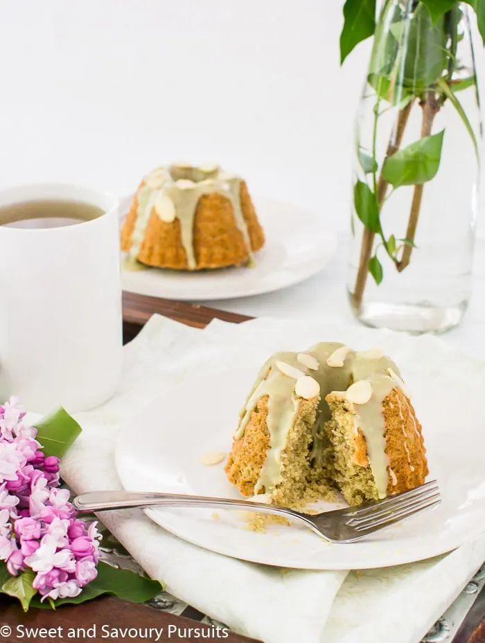 Mini Almond and Matcha Cakes from Sweet And Savoury Pursuits.