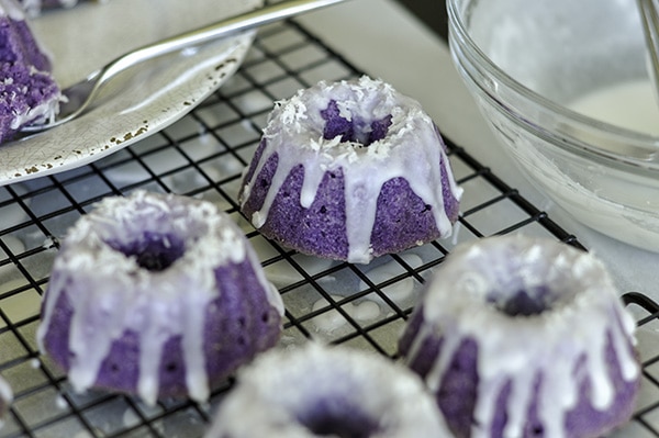 Coconut Ube Mini Bundt Cakes from The Sweet And Sour Baker.