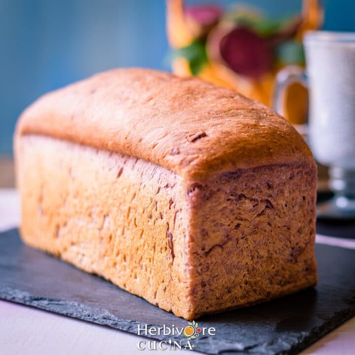 Image of purple sweet potato bread from Herbivore Cucina.