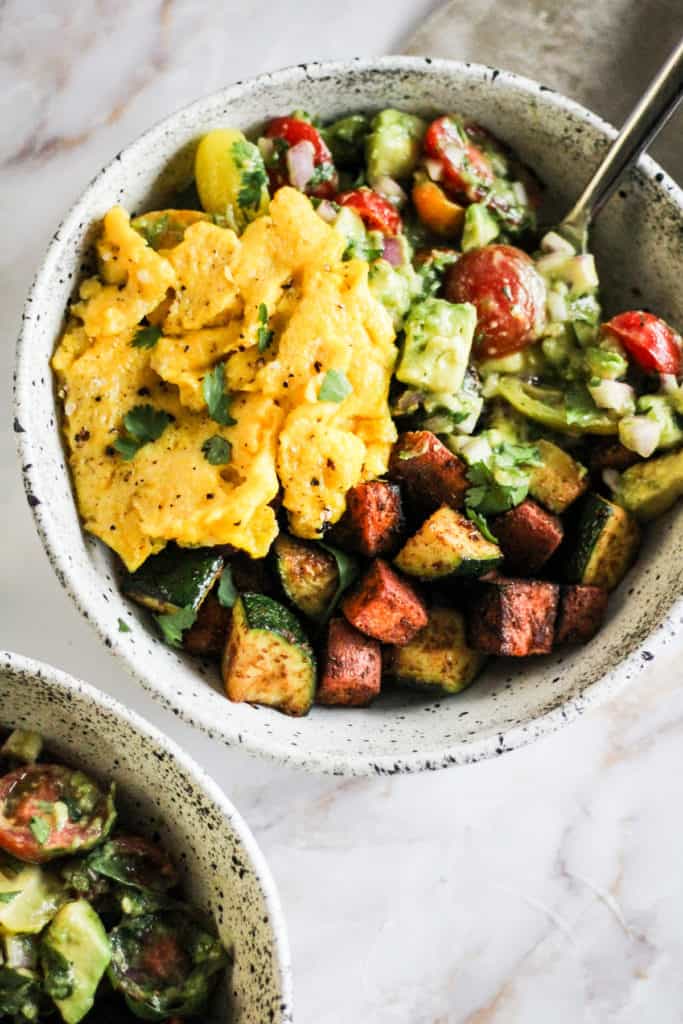 Sweet potato breakfast bowls from Grateful Grazer.