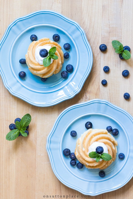 Mini Angel Food Bundt Cakes from On Sutton Place.