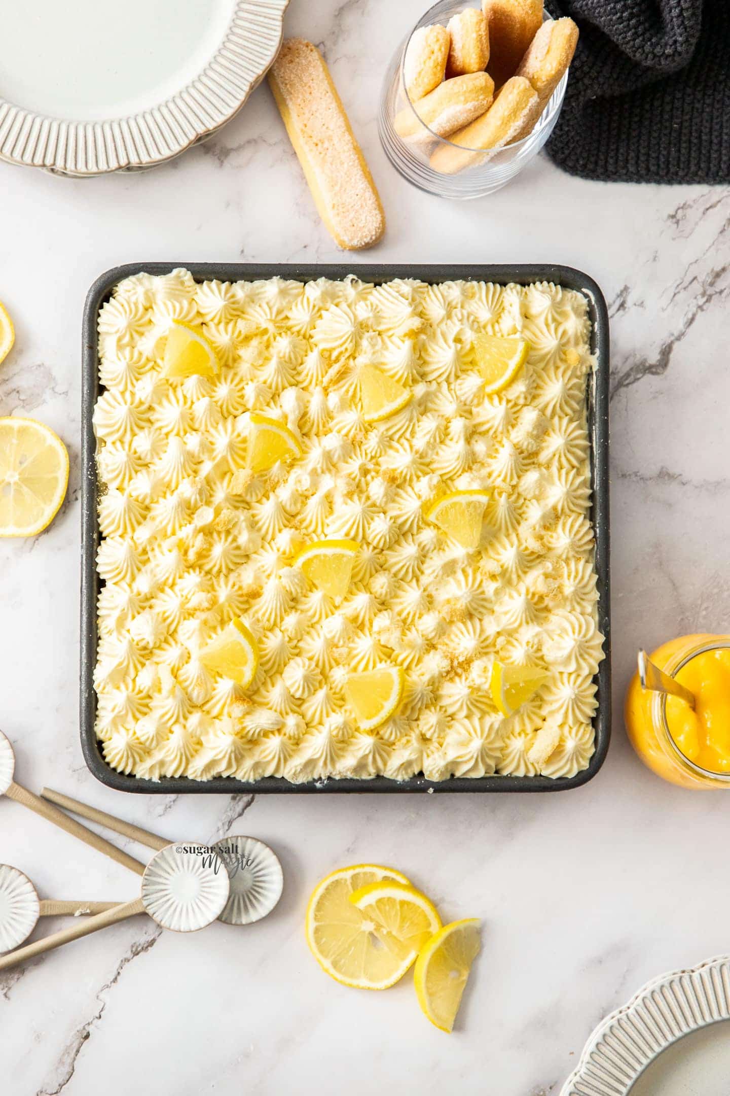 Image of Lemon Tiramisu from Sugar Salt Magic and easy Italian dessert recipes.