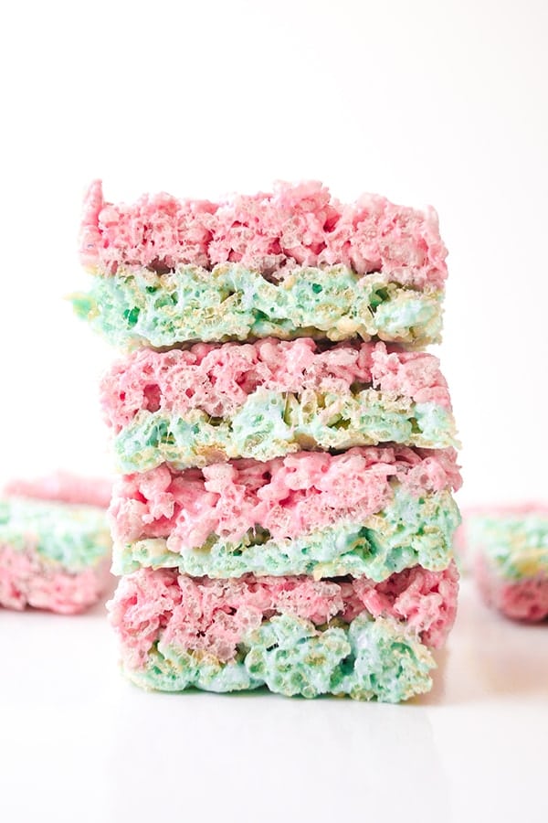This is an image of peeps rice Krispie treats from Let's Eat Cake.