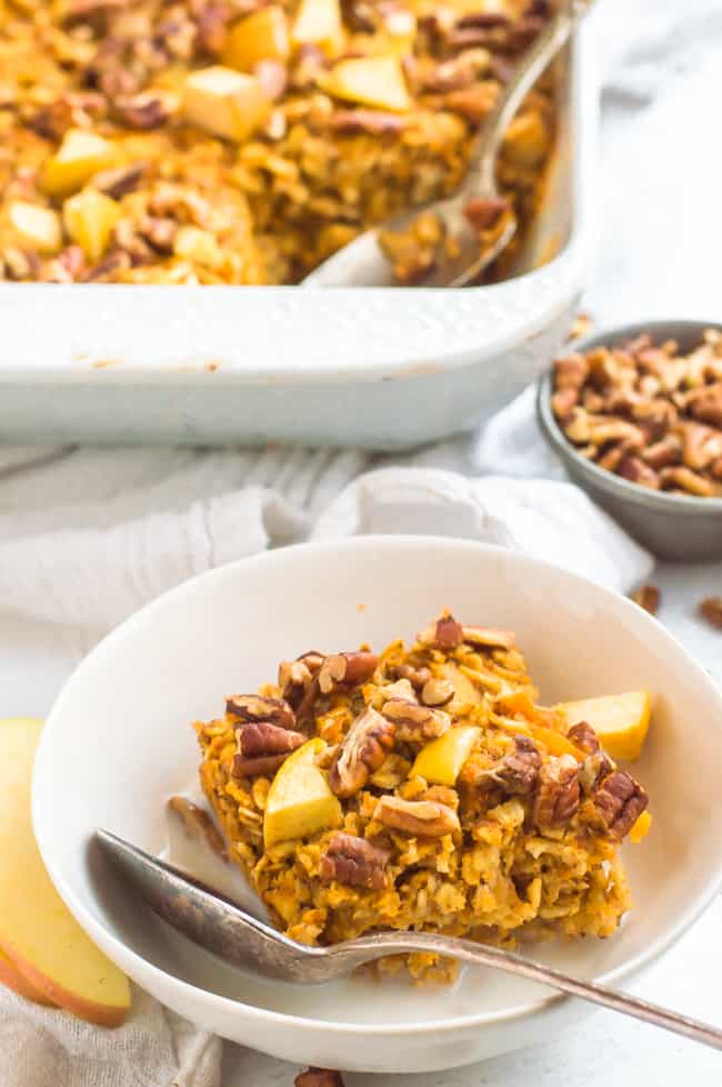 Image of sweet potato apple oatmeal bake from Natural Nurturer.