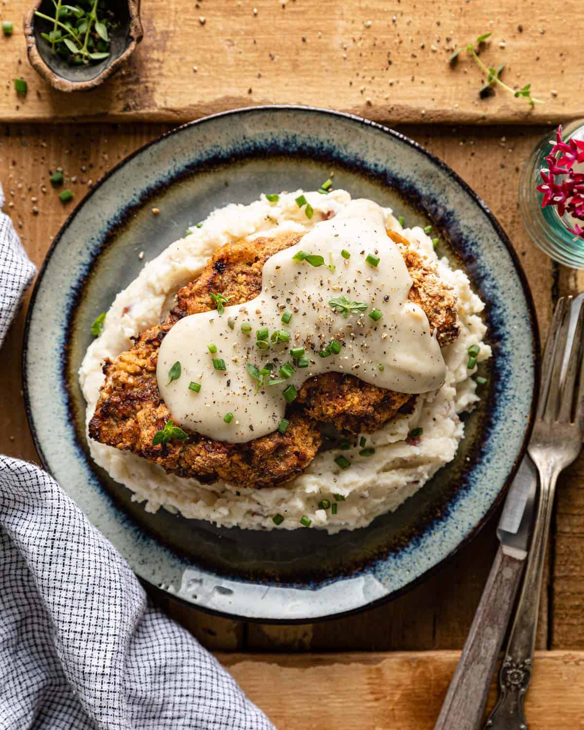 Air Fryer Chicken Fried Steak from Bites With Bri.