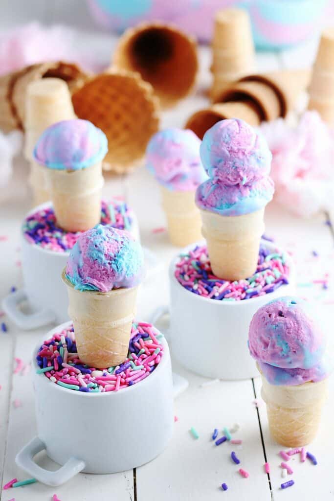 Homemade cotton candy ice cream from Big Family Recipes.