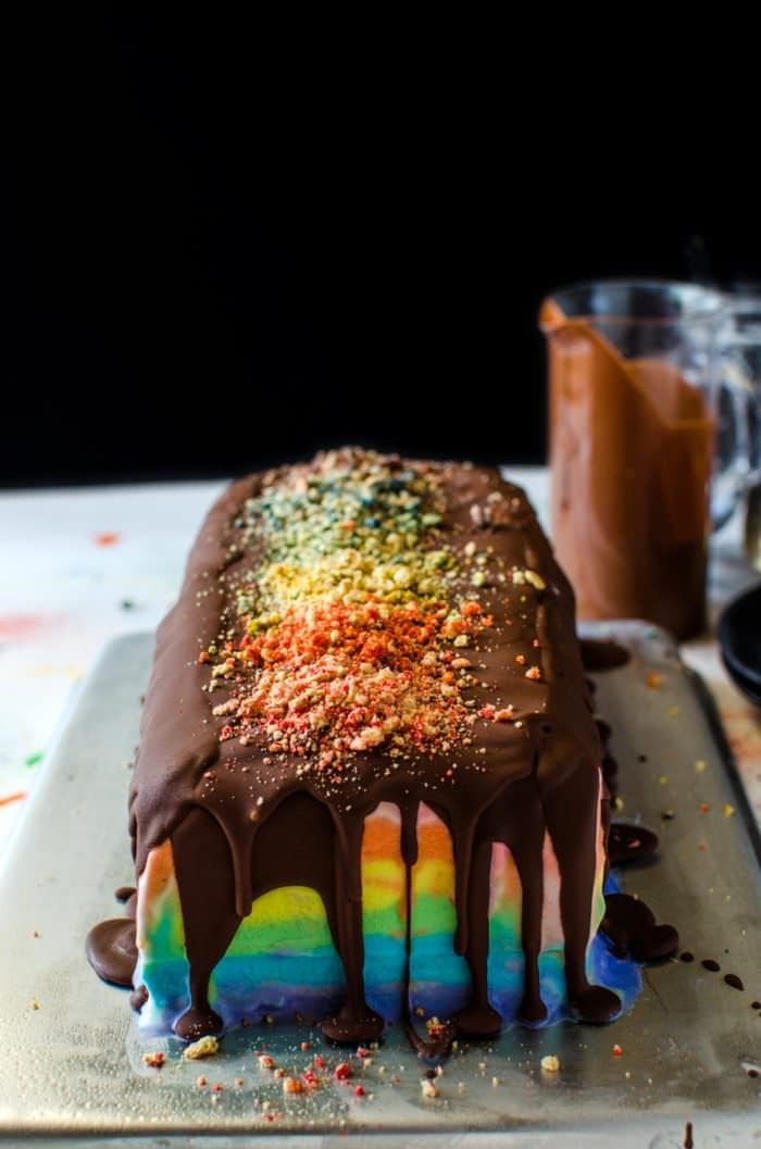 Rainbow ice cream with a hidden surprise from The Flavor Bender.