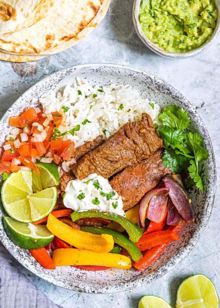 Air Fryer Steak Fajitas from Simply Happy Foodie.