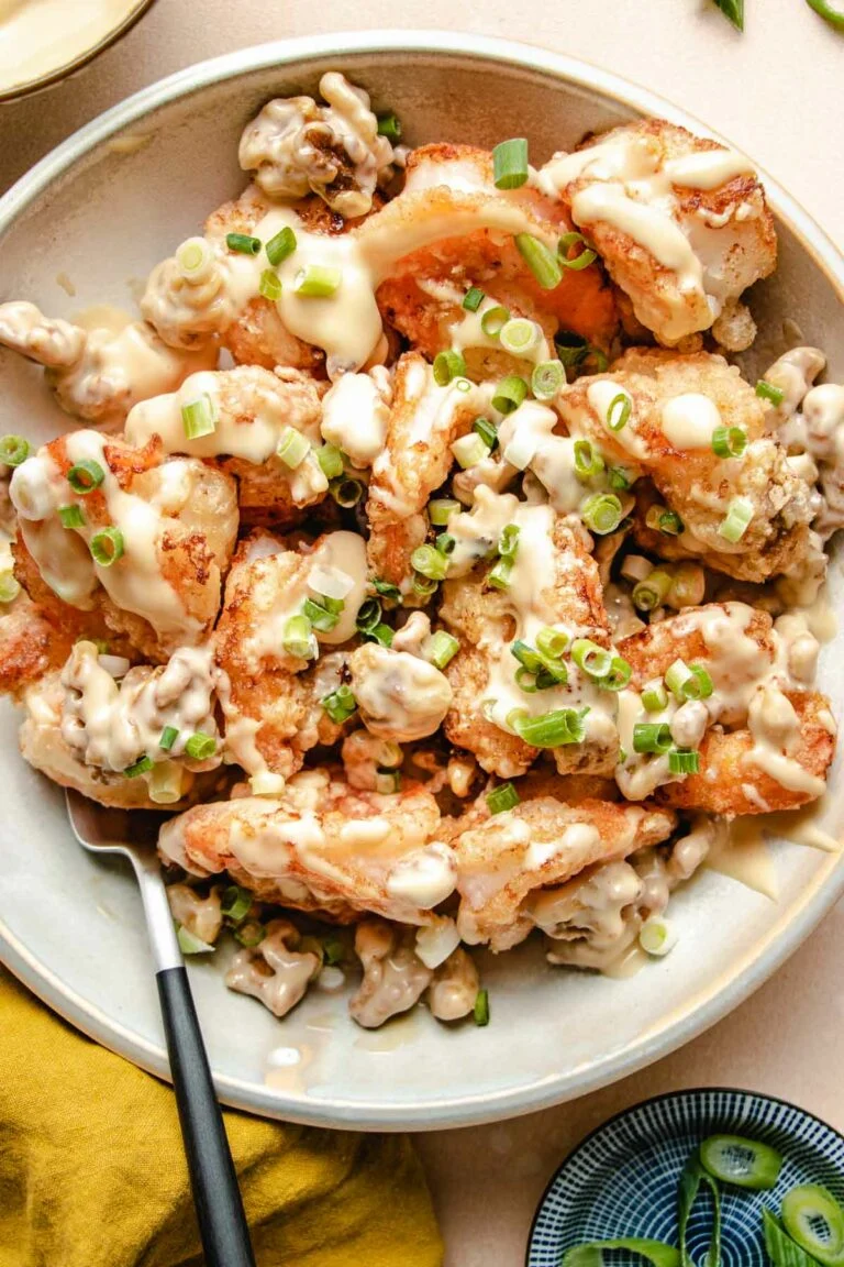 Honey walnut shrimp on a plate.