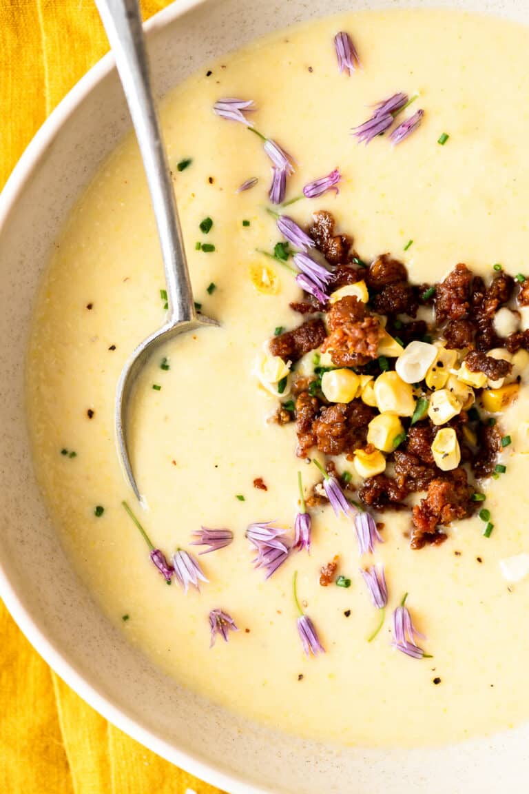 Sweet corn soup with 