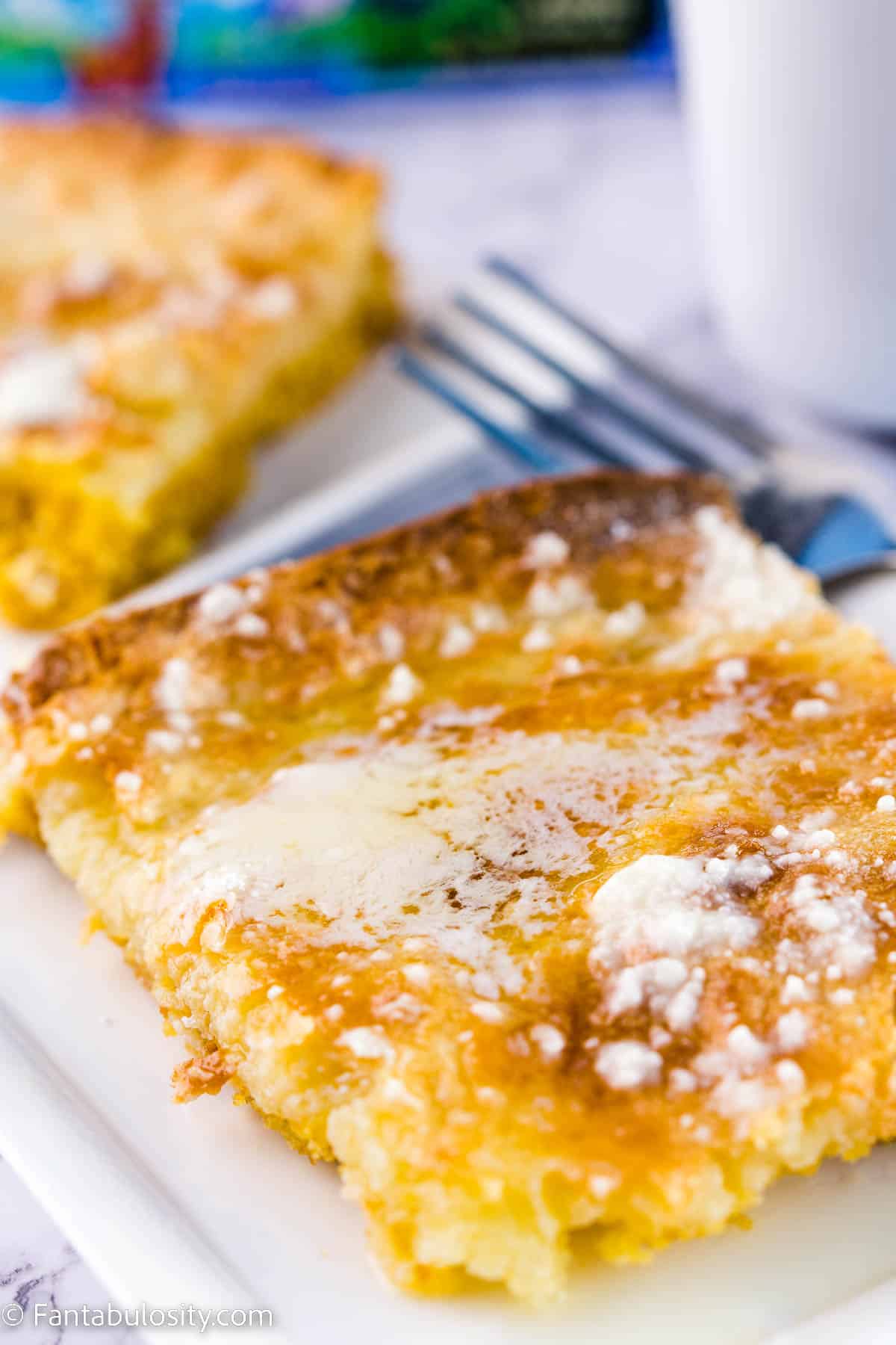 Slice of gooey butter cake.