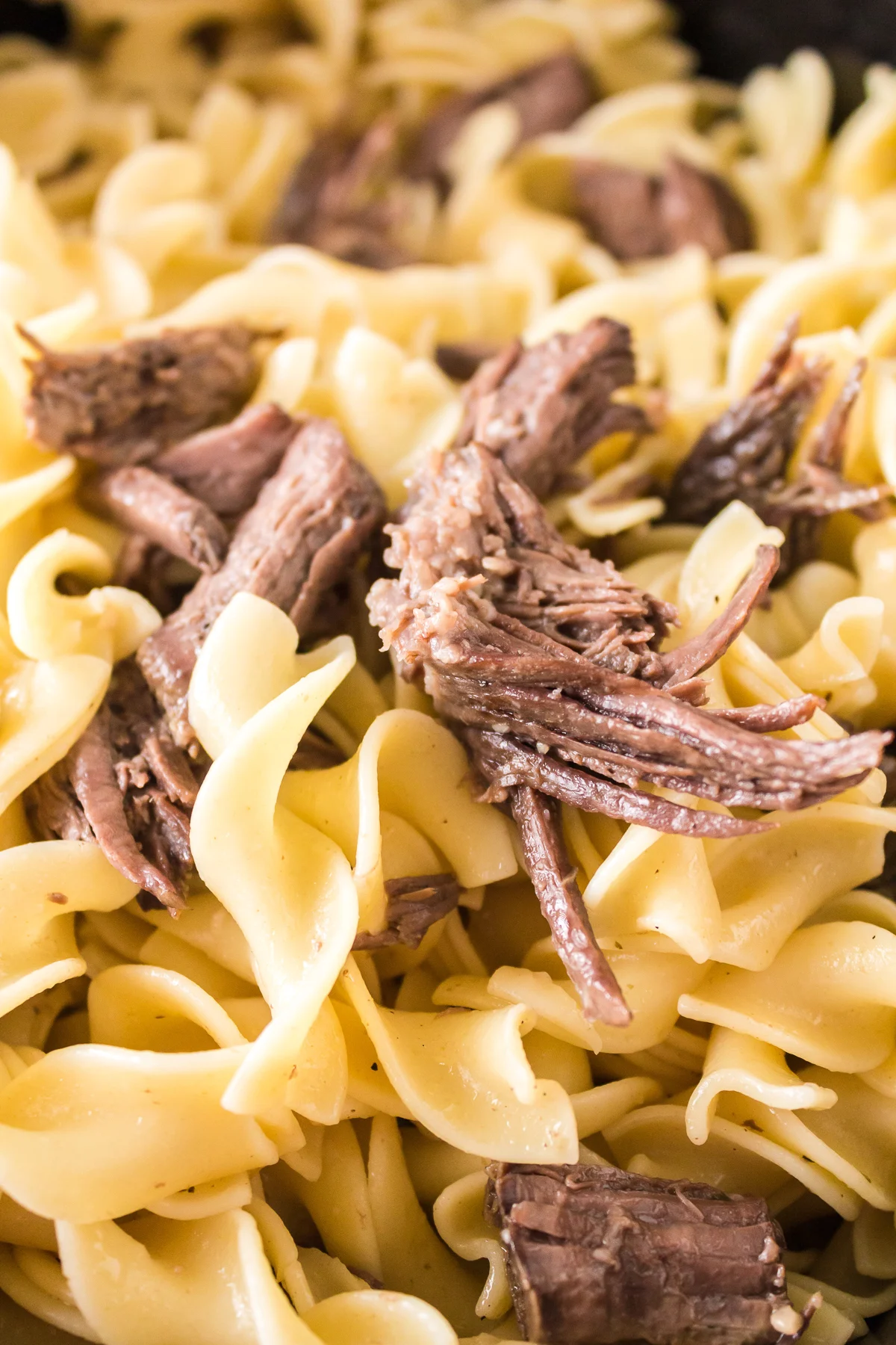 Slow cooker beef and noodles.