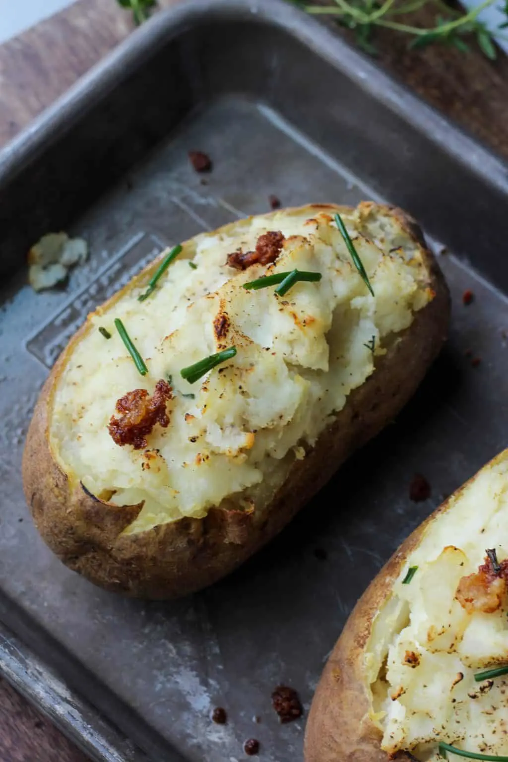 Goat cheese twice baked potato