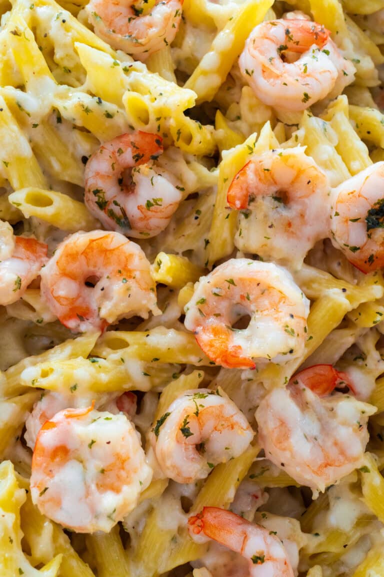 Creamy shrimp and pasta casserole.