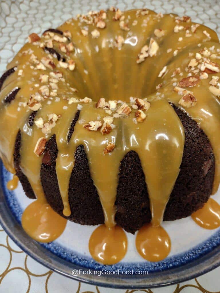 Guinness turtle cake with salted caramel.