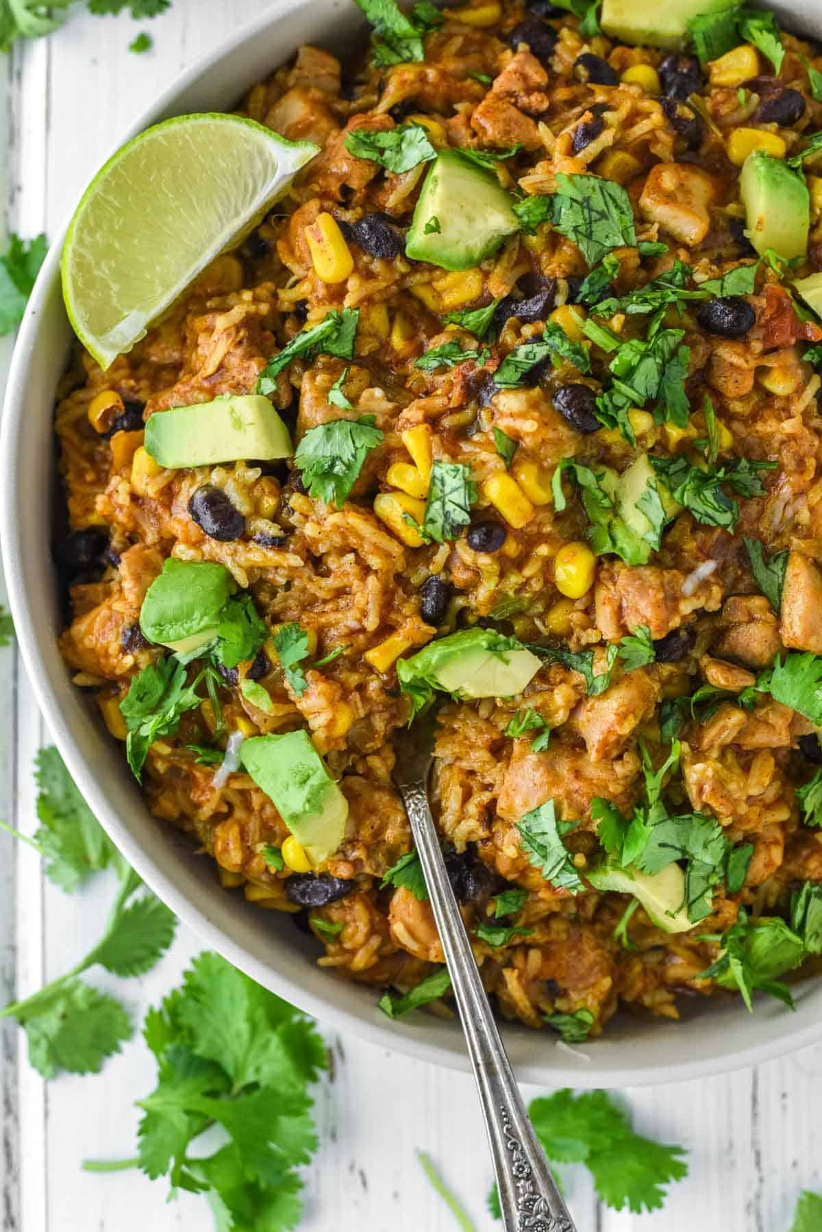 Instant Pot Chicken Burrito bowl.