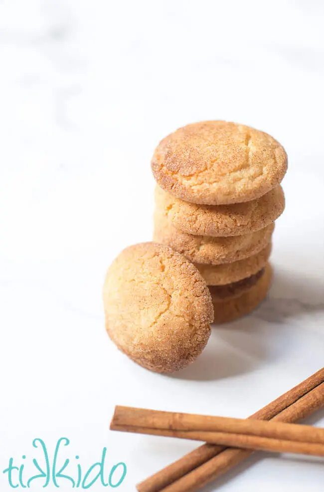 Stack of snickerdoodle cookies.