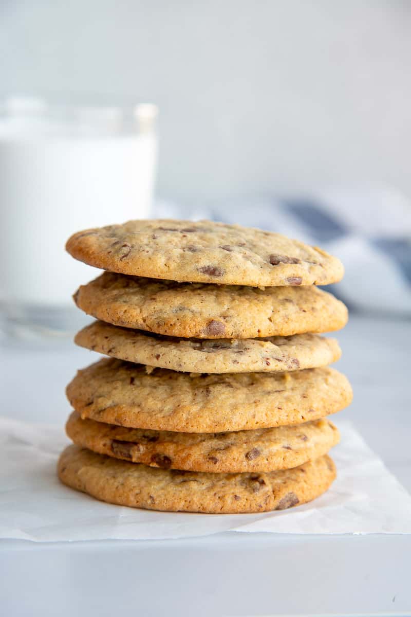 Stack of sourdough discard cookies.