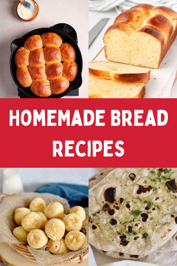 Graphic for homemade bread recipes.