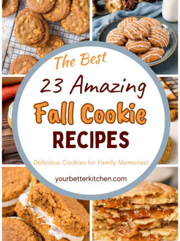 Pin image for various fall cookie recipes.