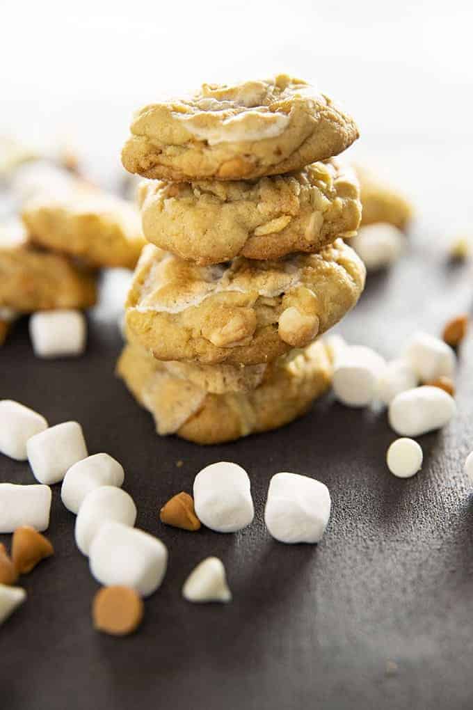 Stack of salty marshmallow cookies.