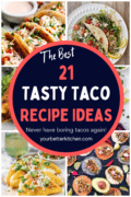 Pin image showing various taco recipes.